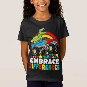 Camiseta Diferenças de Embrace T Rex Monster Truck Autismo