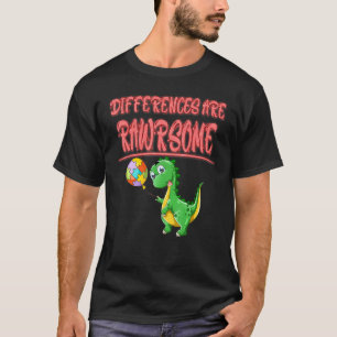 Camiseta Diferenças São Rawrsome Autismo Piada Sarcasmo Tro