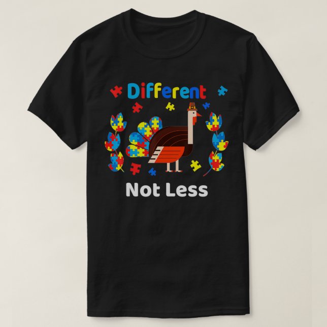 Camiseta Diferente Não Menos Colorida Criança-Mãe De Autism (Frente do Design)