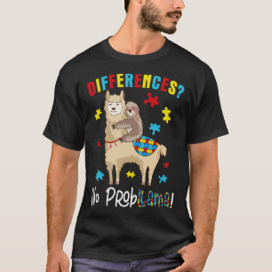 Camiseta Diferente Sem Prob Llama Sloth Lama Quebra-cabeça
