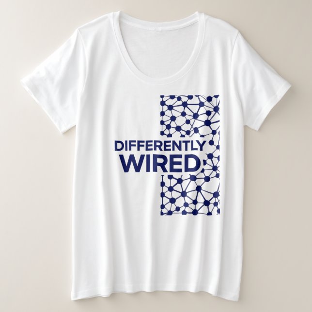 Camiseta Diferentemente Conectado – Mês de Conscientização  (Frente do Design)