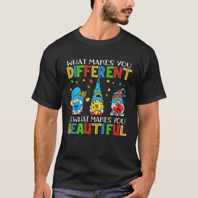 Camiseta Different Beautiful Autism Awareness Puzzle Piece  (Frente)
