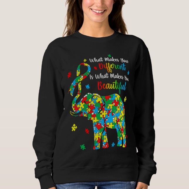 Camiseta Different Beautiful Autism Awareness Puzzle Piece  (Frente)
