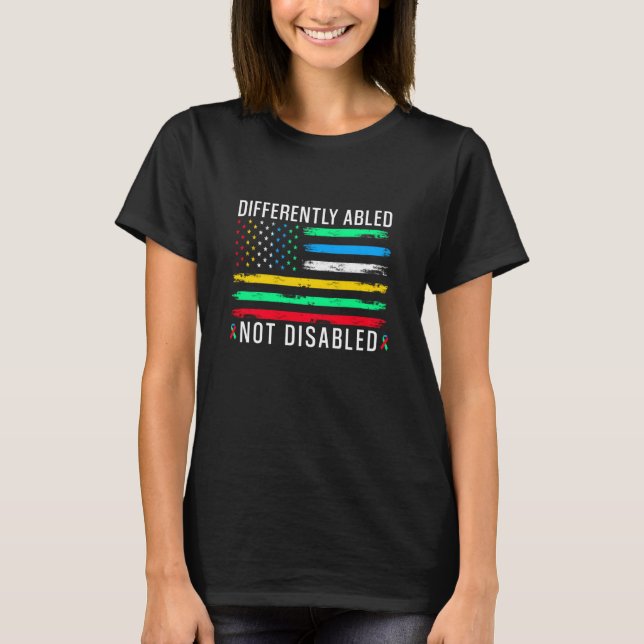 Camiseta Differently Abled Not Disabled USA Disability Prid (Frente)