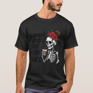 Camiseta Difícil e discutindo café esquelético