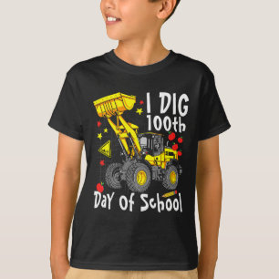 Camiseta Dig 100º Dia Da Escola De Escavador De Digger Da