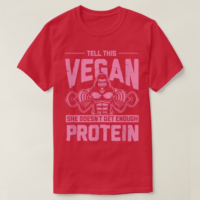 Camiseta Diga a este Vegan que ela não tem Ajustado de prot (Frente do Design)