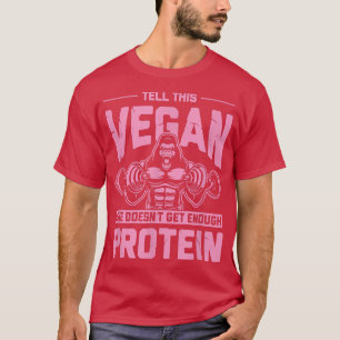 Camiseta Diga a este Vegan que ela não tem Ajustado de prot