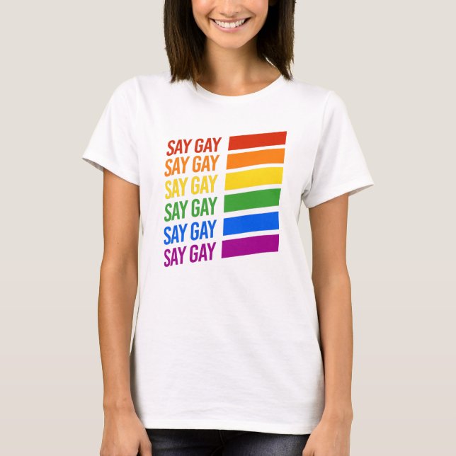 Camiseta Diga Arco-íris Gay (Frente)