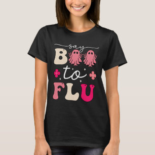 Camiseta Diga Boo Ao Dia de as Bruxas engraçado Da Vacina C