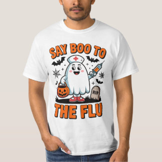 Camiseta Diga Boo ao Médico da Enfermeira do Dia de as Brux