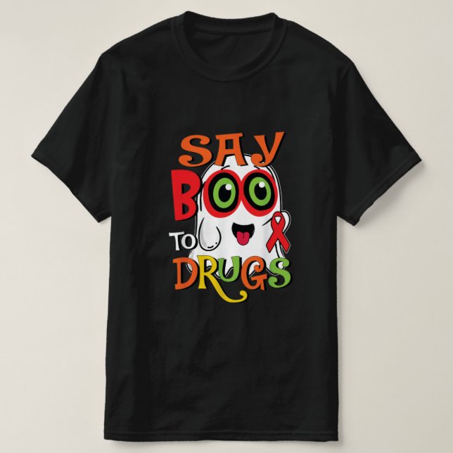Camiseta Diga Boo para Drogas (Frente do Design)