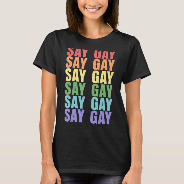 Camiseta Diga Gay para Igualdade de Direitos Humanos Lgbtq  (Frente)