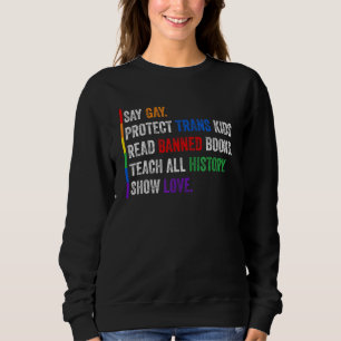 Camiseta Diga Gay Proteja Crianças Trans Leia Livros Proibi