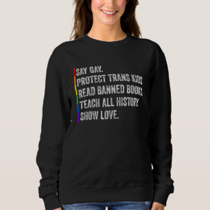 Camiseta Diga Gay Proteja Crianças Trans Leia Livros Proibi
