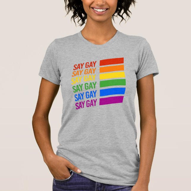Camiseta Diga Gay Rainbow (Frente)