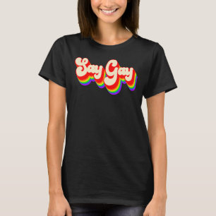 Camiseta Diga Gay Rainbow Vintage Retro Florida Bill Lgbt P