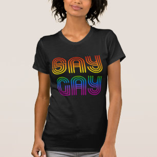 Camiseta Diga Gay Retro Rainbow