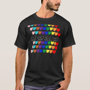 Camiseta Diga Gay Todos Os Dias Orgulho Transgênero Rainbow
