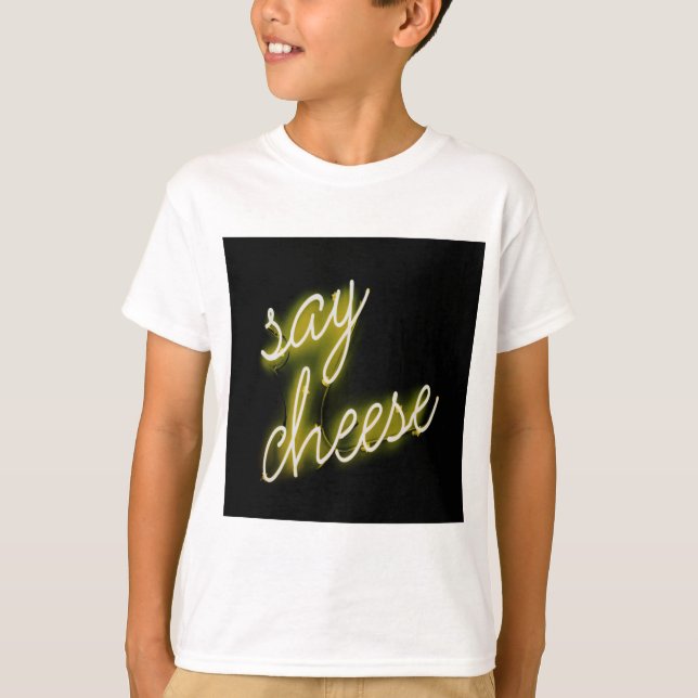 Camiseta Diga Luzes de Neon de Queijo (Frente)