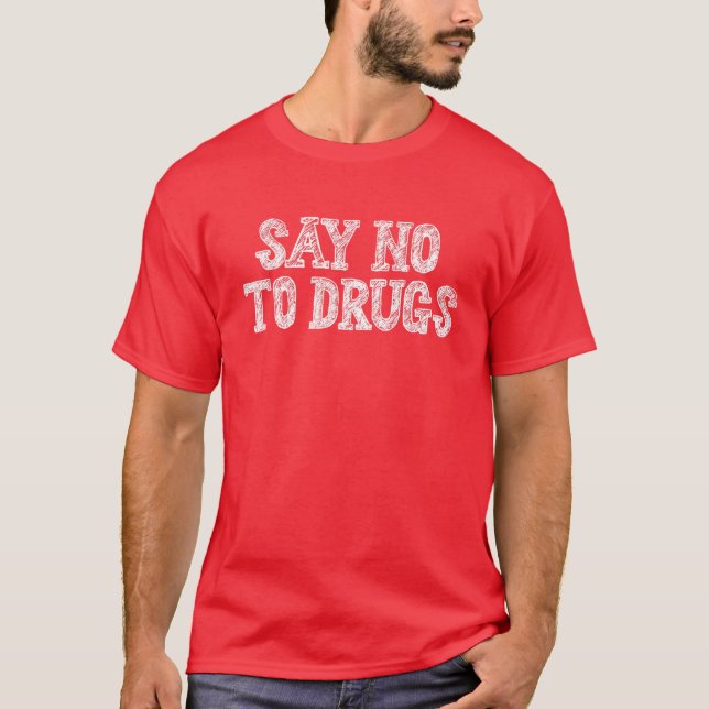 Camiseta Diga Não A Drogas Drogas, Fita Vermelha Semana Awa (Frente)