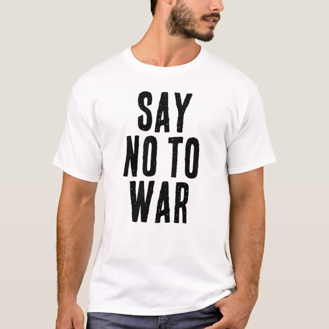 Camiseta DIGA NÃO À GUERRA texto (Frente)