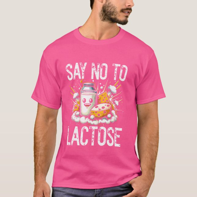 Camiseta Diga Não À Lactose - Lactose Engraçada Memória Int (Frente)