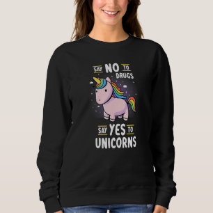 Camiseta Diga Não às Drogas Diga Sim a Unicórnios Anti Dro