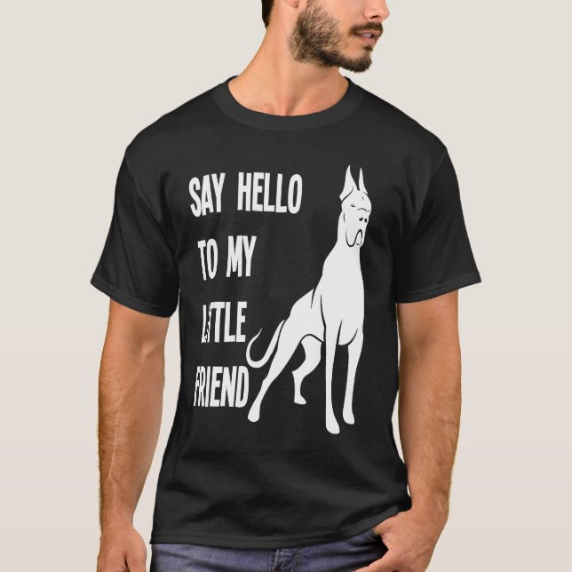 Camiseta Diga Olá Ao Meu Amigo Doberman (Frente)