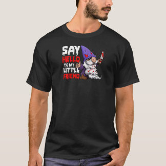 Camiseta Diga Olá ao Meu Pequeno Amigo Homens Dia das Bruxa