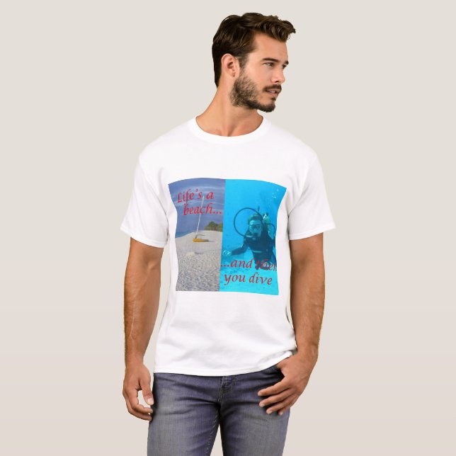 Camiseta Diga quanto você ama mergulhar! (Frente Completa)