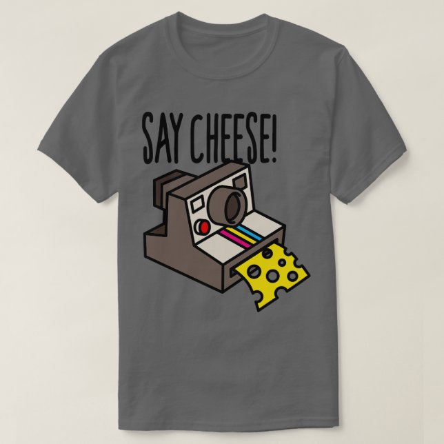 Camiseta Diga que a câmera instantânea engraçada de Hipster (Frente do Design)