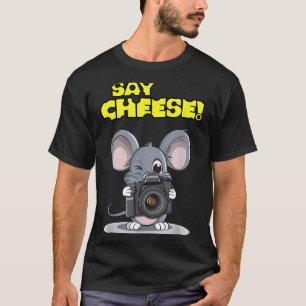 Camiseta Diga Queijo Rato Engraçado Fotógrafo Foto Câmera H