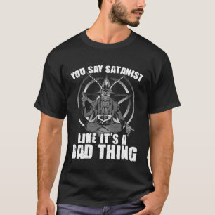 Camiseta Diga Satanist Satanic Witchcraft Gótico de Baphome