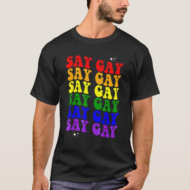 Camiseta Diga Sinalizador de Orgulho Lgbtq Gay Ally Sinaliz (Frente)