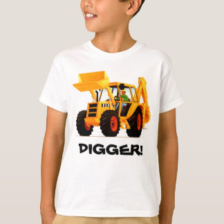 Camiseta Digger Amarelo Personalizado da Criança