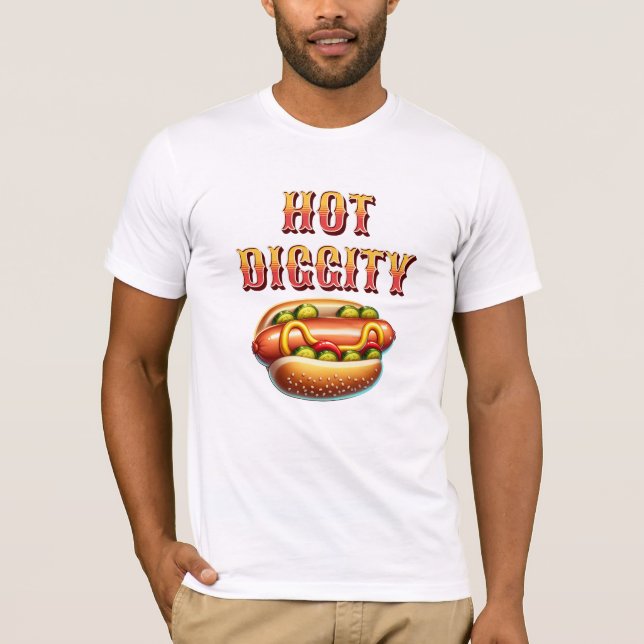 Camiseta Diggidade instantânea | Retro Hot dog (Frente)
