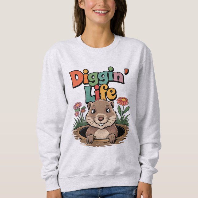 Camiseta Diggin' Life Funny Gopher Amante de os animais (Frente)