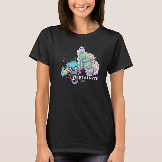 Camiseta Digibyte Mente Explosiva Cripto Crânio Criptograma (Frente)