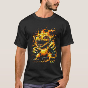Camiseta Digimon Monstro Fera Besta Arte de Rua em Quadrinh