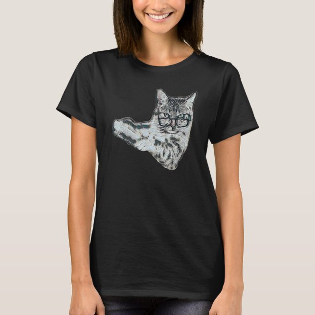 Camiseta Digital Abstract Painting Of A Cat 1 (Frente)