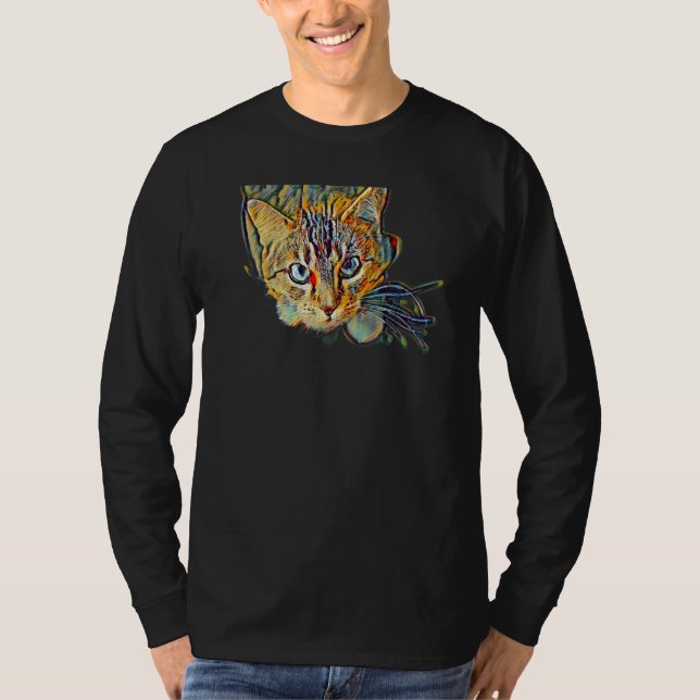 Camiseta Digital Abstract Painting Of A Cat 10 (Frente)