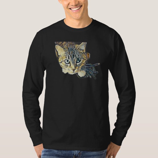 Camiseta Digital Abstract Painting Of A Cat 8 (Frente)