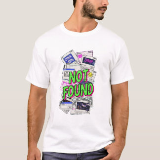 Camiseta Digital Error Pop-up Glitch Art Not Found