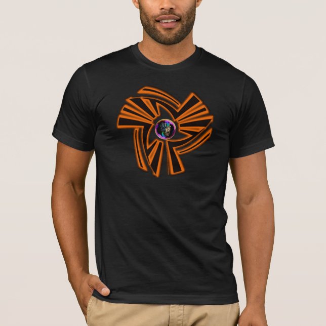 Camiseta digital tribal com dragão em bolha (Frente)