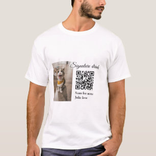 Camiseta Digitalização de bebida de assinatura Código QR ad