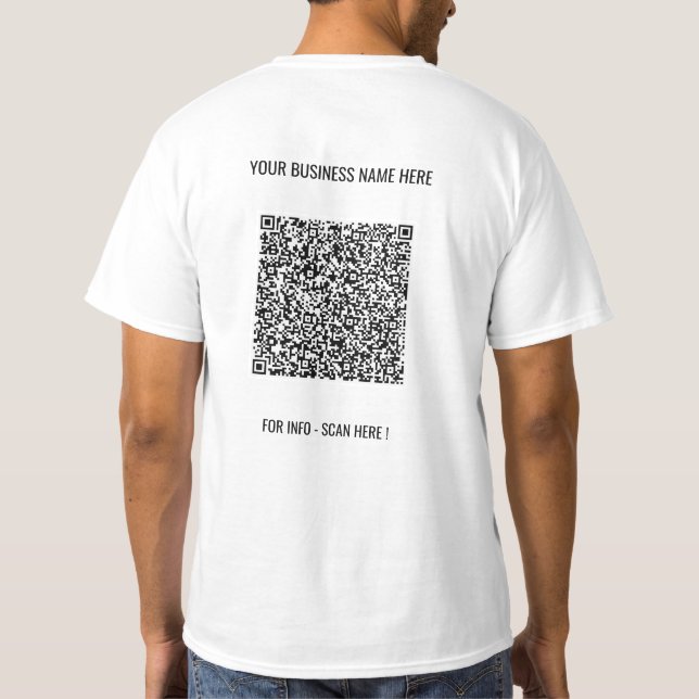 Camiseta Digitalização de código QR e texto personalizado n (Verso)