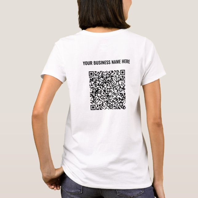 Camiseta Digitalização de código QR e texto personalizado n (Verso)