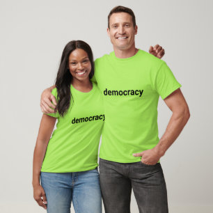 Camiseta Digitalização negra minimalista da democracia simp