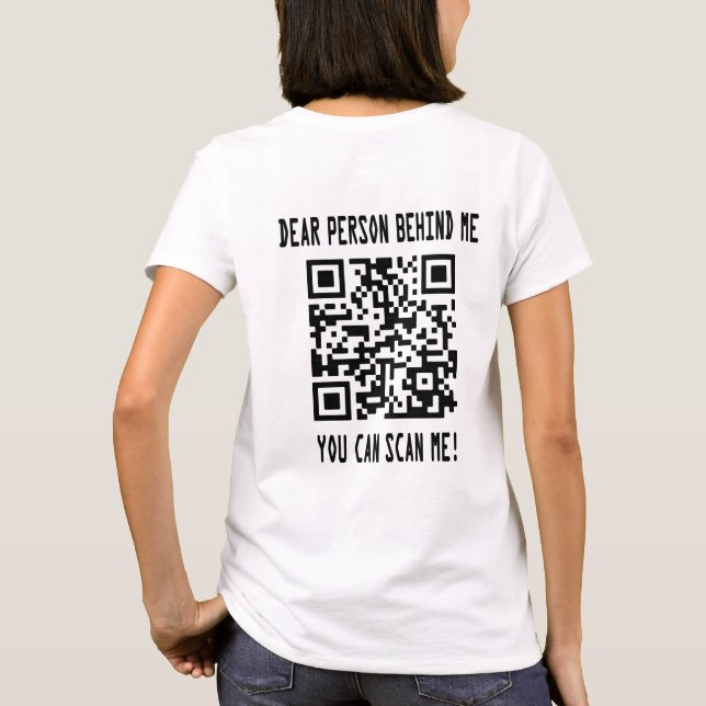 Camiseta Digitalize-me o código QR para um impulso motivaci (Verso)